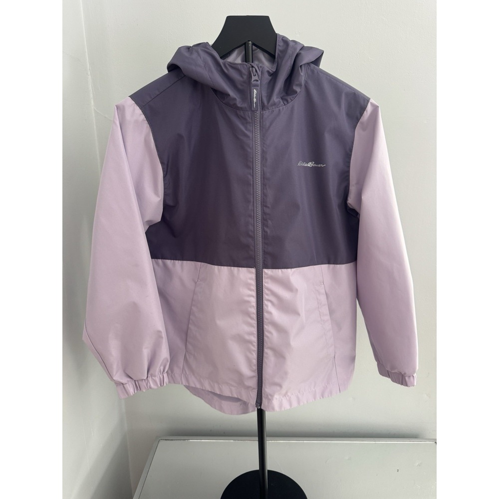 Eddie Bauer Girls Hooded Jacket Kids M 10/12 Polyester Colorblock Lightweight